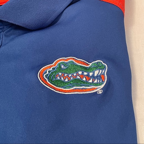 Florida Gators Mens Polo Shirt Golf Football Orange Blue Russell Size S - Picture 3 of 6